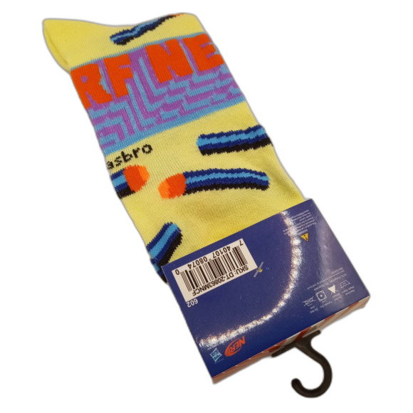 NERF Crew Socks Blaster Darts Novelty Gift Hasbro Yellow Fits Men Shoe 6-12 - Picture 3 of 3